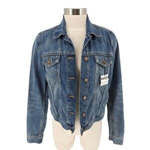 GAP 1969 Icon Flap Denim Jacket Long Sleeve Button Jericho Dark Wash Small